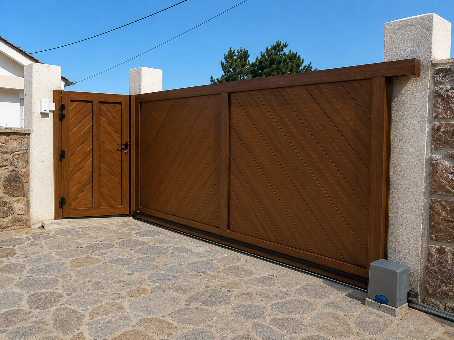 Puerta o portón de madera a medida, proyecto 35 de Carpintería Paredes en Lima