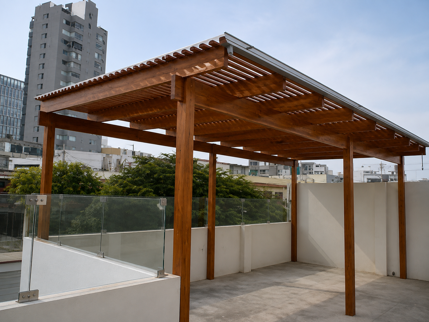 Techo o pérgola de madera, proyecto 7 de Carpintería Paredes en Lima