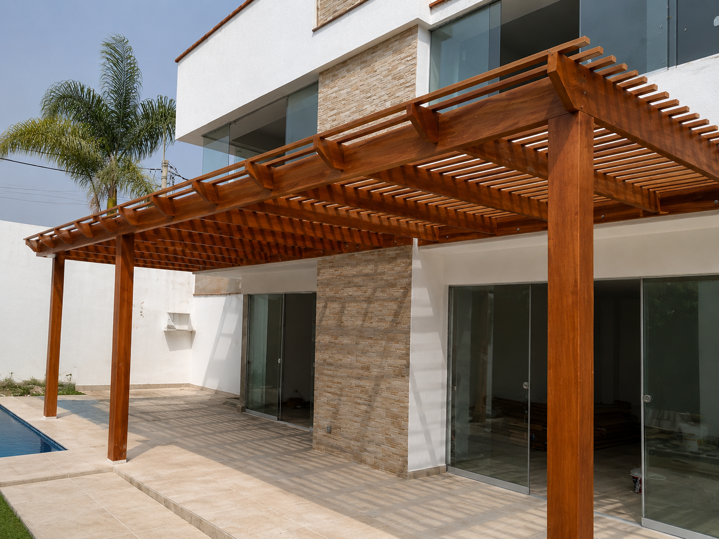 Techo o pérgola de madera, proyecto 6 de Carpintería Paredes en Lima