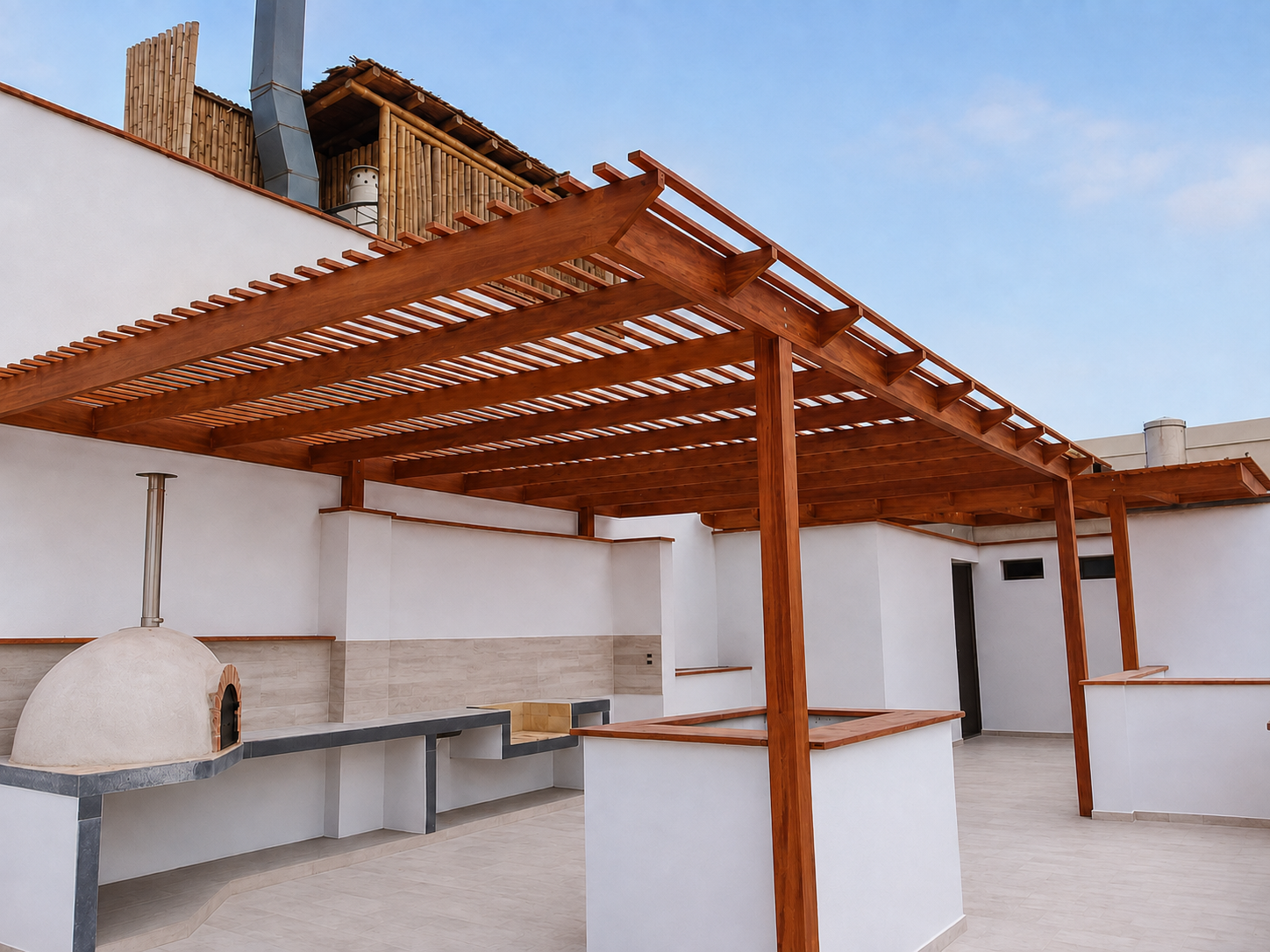 Techo o pérgola de madera, proyecto 2 de Carpintería Paredes en Lima