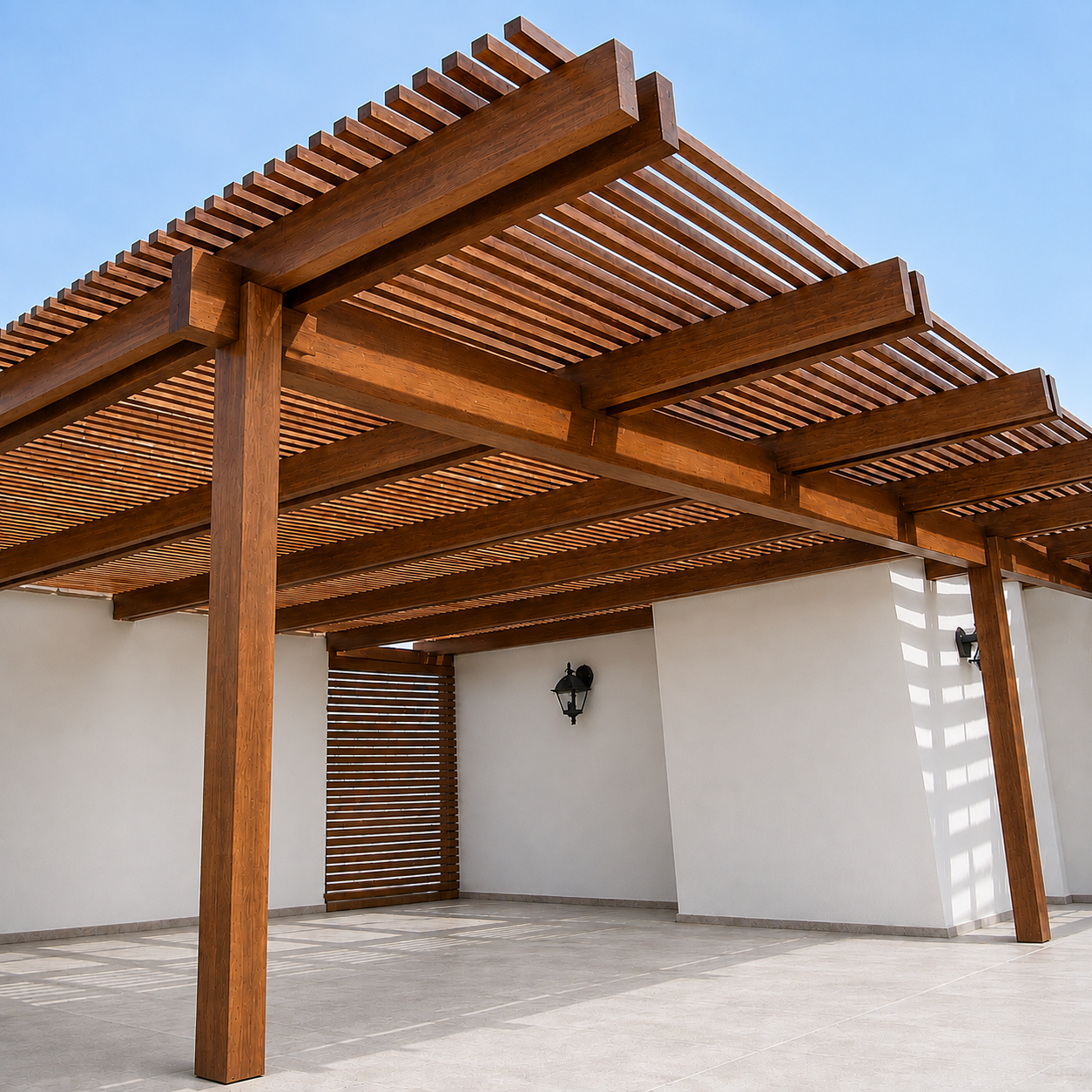 Techo o pérgola de madera, proyecto 1 de Carpintería Paredes en Lima